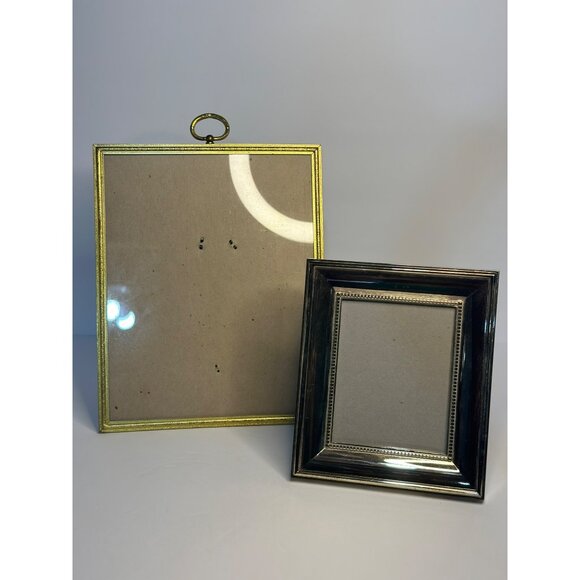 VTG Set of 2 Gold Brass Bronze Picture Frames Hollywood Regency MCM Style Decor - Picture 1 of 6